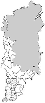 Distribution of a species in the Central Siberia